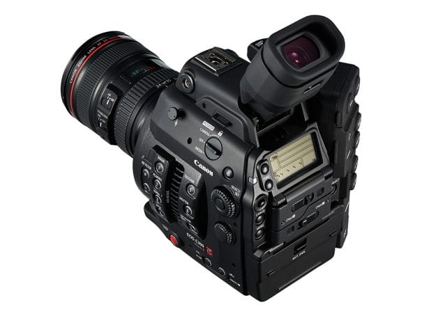 Canon EOS C300 Mark II cserélhető objektíves 4k videófelvételre alkalmas kamera.