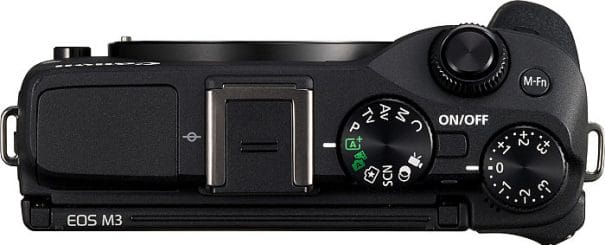 Canon EOS M3-on található vakupapucs külső vakuk és elektronikus kereső számára.
