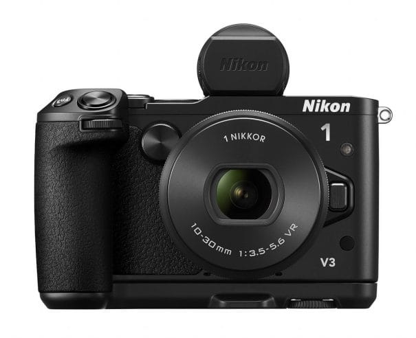 Nikon 1 V3 markolattal és külső EVF keresővel