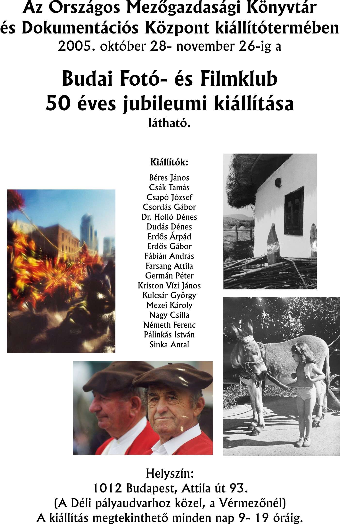 Budai Fotó- és Filmklub 50 éves jubileumi kiállítása