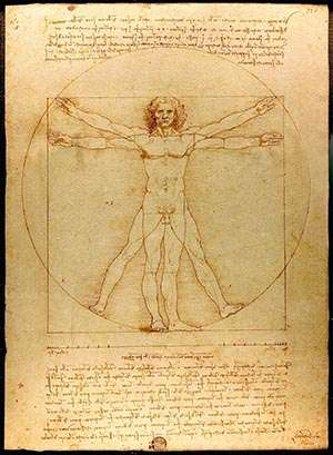 Leonardo da Vinci - Vitruvius-tanulmány c. 1487
