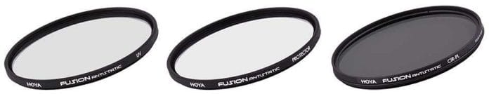 Hoya fotográfiai szűrő Fusion antisztatikus családjának UV, Protektor és cirkulációs polarizációs szűrői