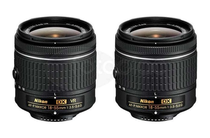Nikon AF-P DX Nikkor 18–55 mm F:3,5–5,6 G VR és az AF-P DX Nikkor 18–55 mm F:3,5–5,6 G objektív