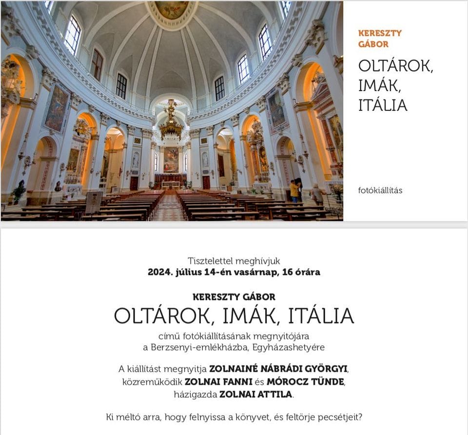 KERESZTY GÁBOR: Oltárok, imák, Itália – fotókiállítás